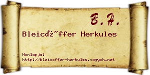 Bleicöffer Herkules névjegykártya